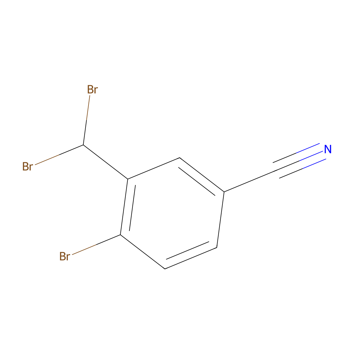 4-Bromo-3-(dibromomethyl)benzonitrile molecular structure, CAS 160313-49-5