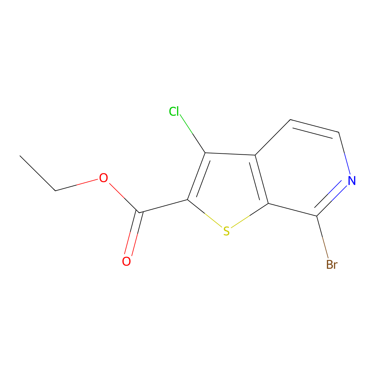 Ethyl 7-bromo-3-chlorothieno[2,3-c]pyridine-2-carboxylate molecular structure, CAS 1603136-57-7