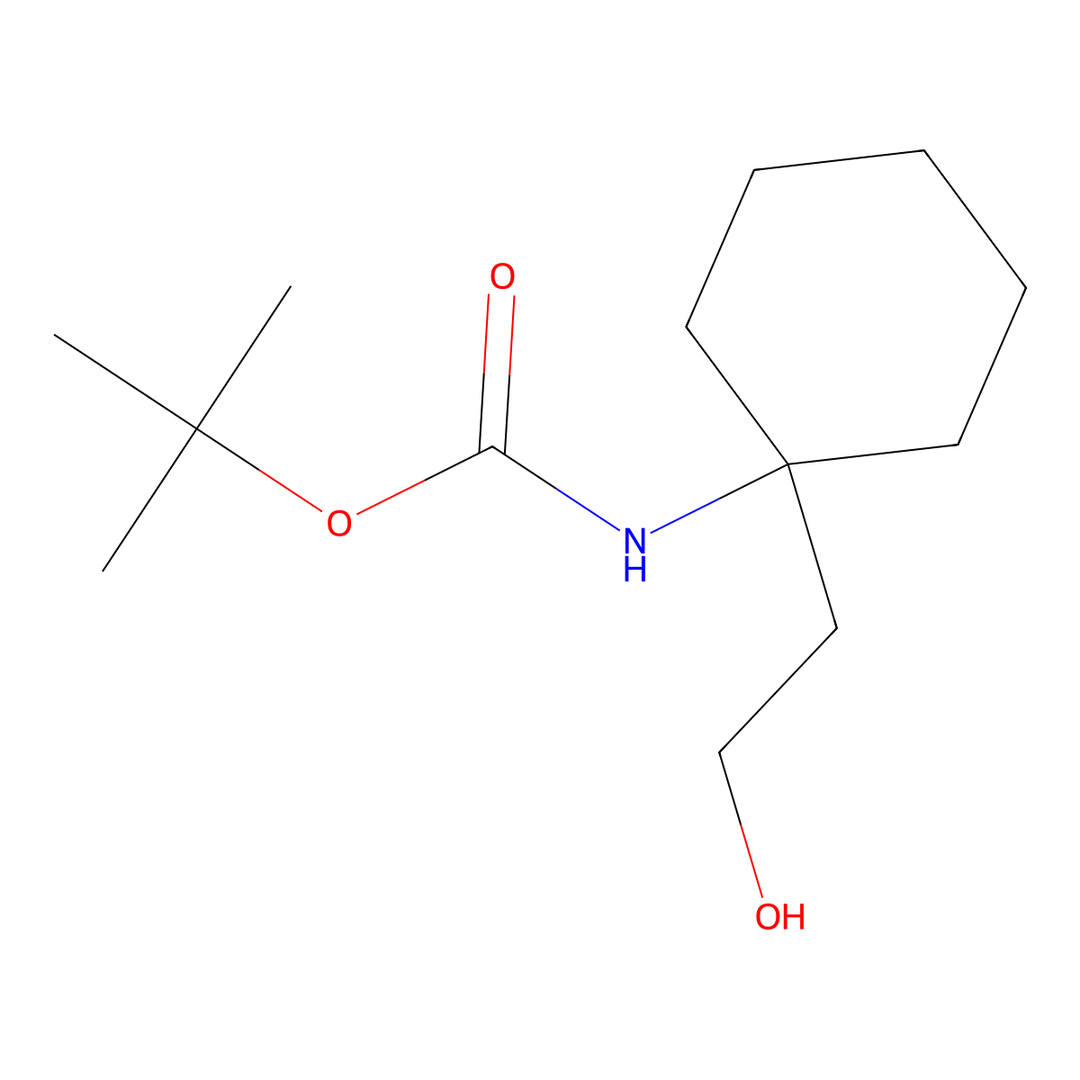 tert-butyl N-[1-(2-hydroxyethyl)cyclohexyl]carbamate molecular structure, CAS 1603164-28-8