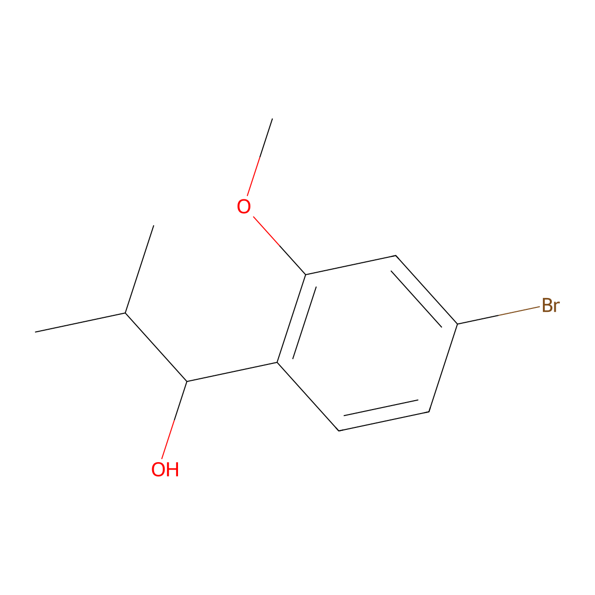 1-(4-Bromo-2-methoxyphenyl)-2-methylpropan-1-ol molecular structure, CAS 1603168-05-3