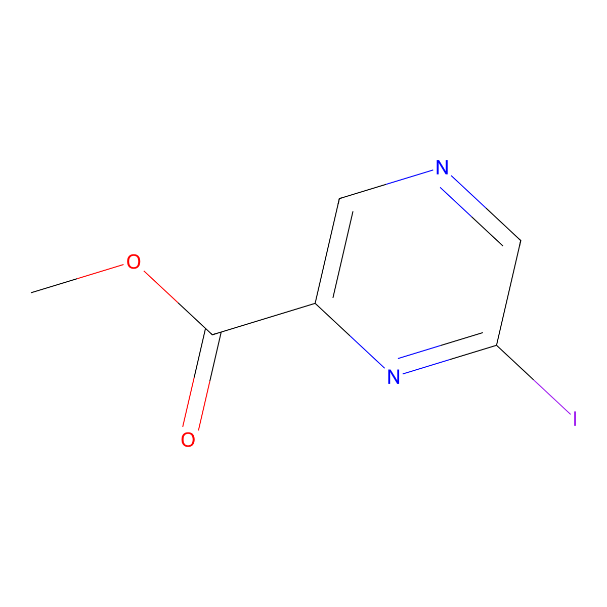 Methyl 6-iodopyrazine-2-carboxylate molecular structure, CAS 1603172-68-4