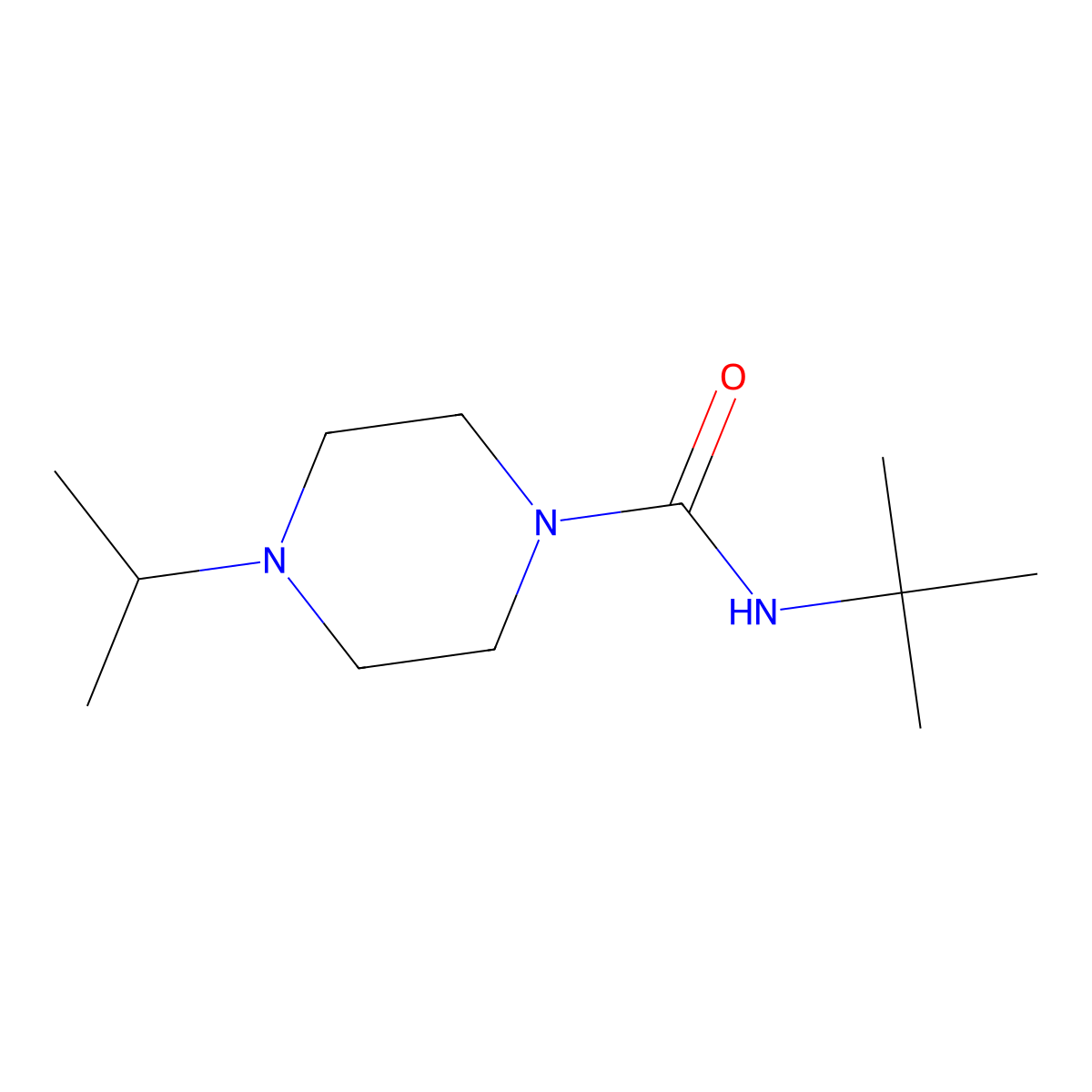 N-(tert-butyl)-4-isopropylpiperazine-1-carboxamide molecular structure, CAS 1603173-25-6