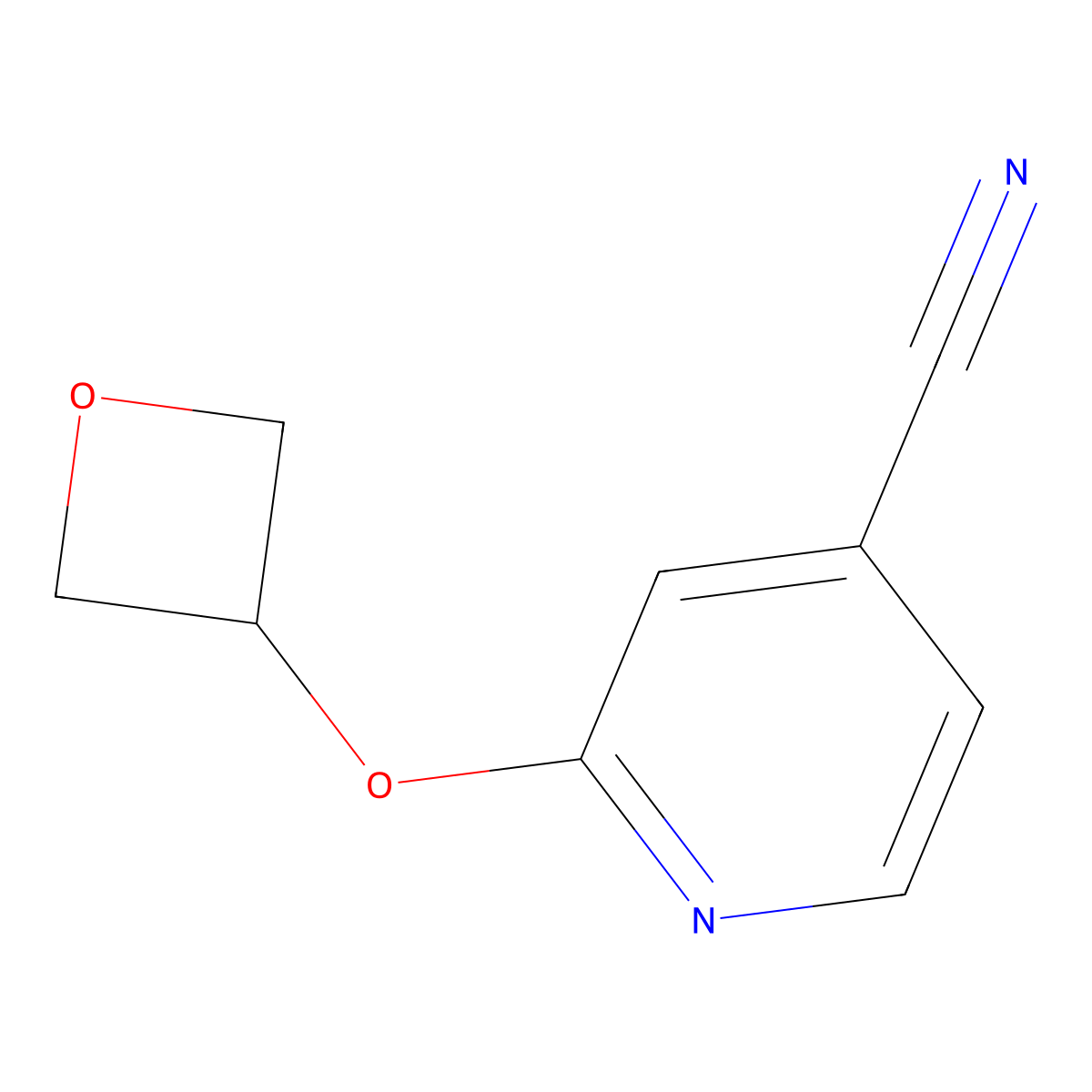 2-(Oxetan-3-yloxy)pyridine-4-carbonitrile molecular structure, CAS 1603176-45-9