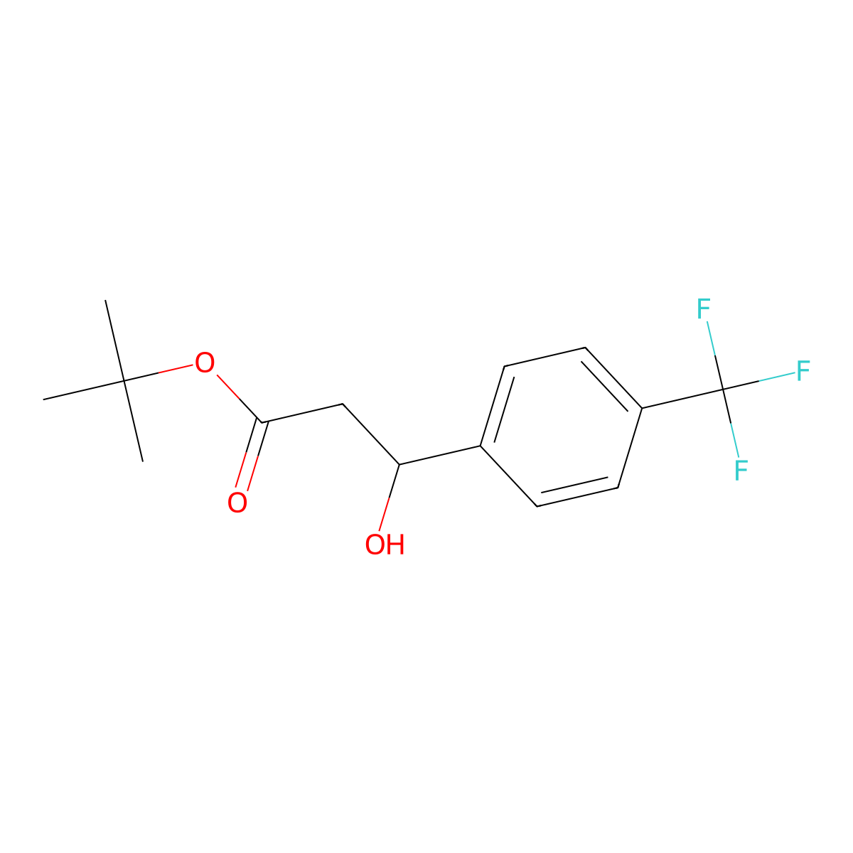 1,1-Dimethylethyl beta-hydroxy-4-(trifluoromethyl)benZenepropanoate molecular structure, CAS 160318-84-3