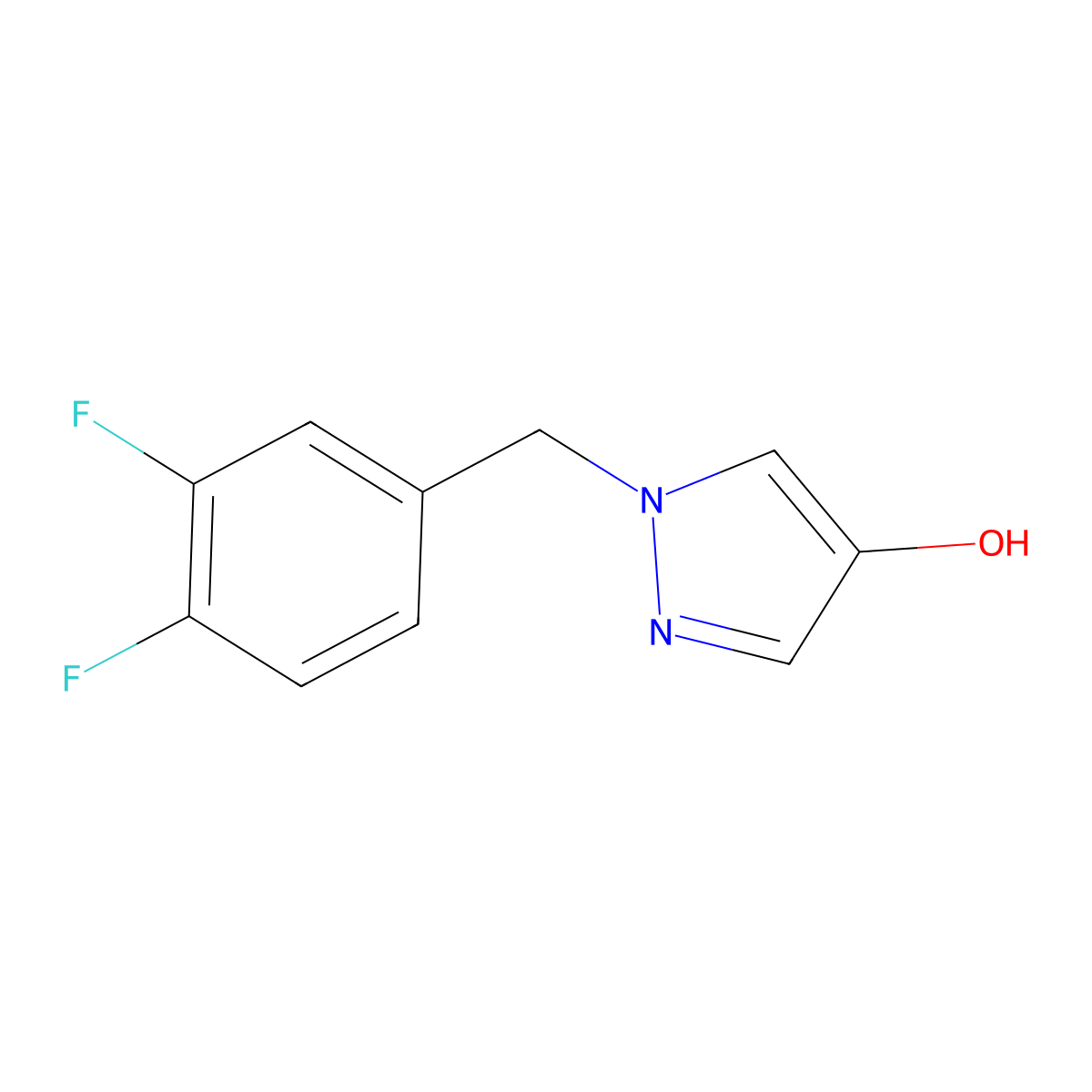 1-(3,4-Difluoro-benzyl)-1H-pyrazol-4-ol molecular structure, CAS 1603188-42-6