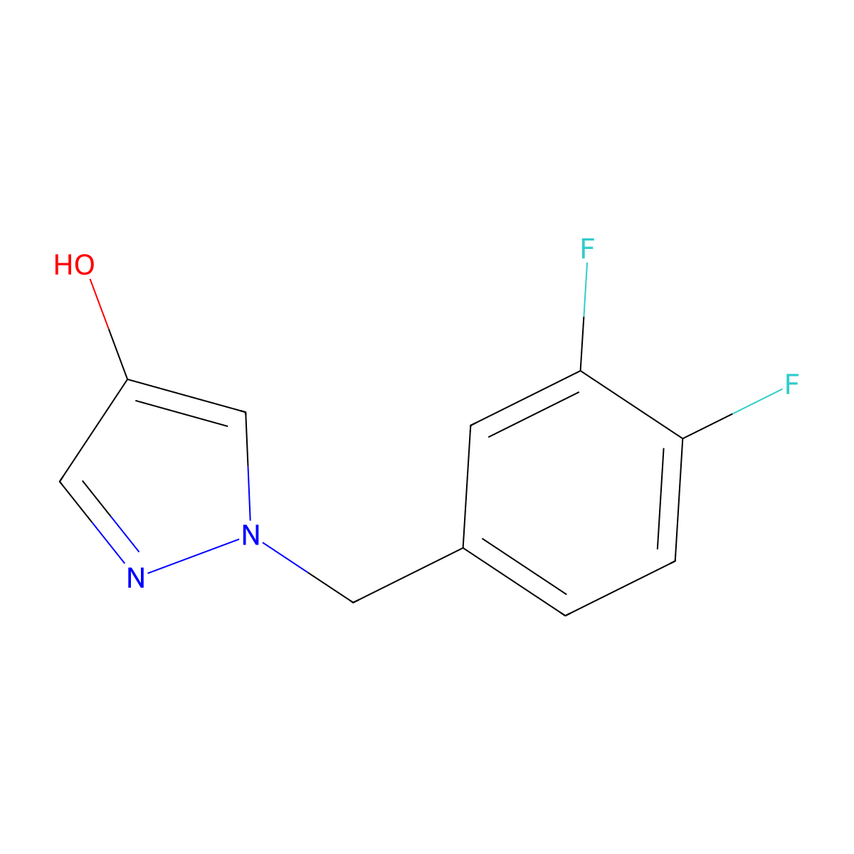 1-(3,4-Difluoro-benzyl)-1H-pyrazol-4-ol molecular structure, CAS 1603188-42-6