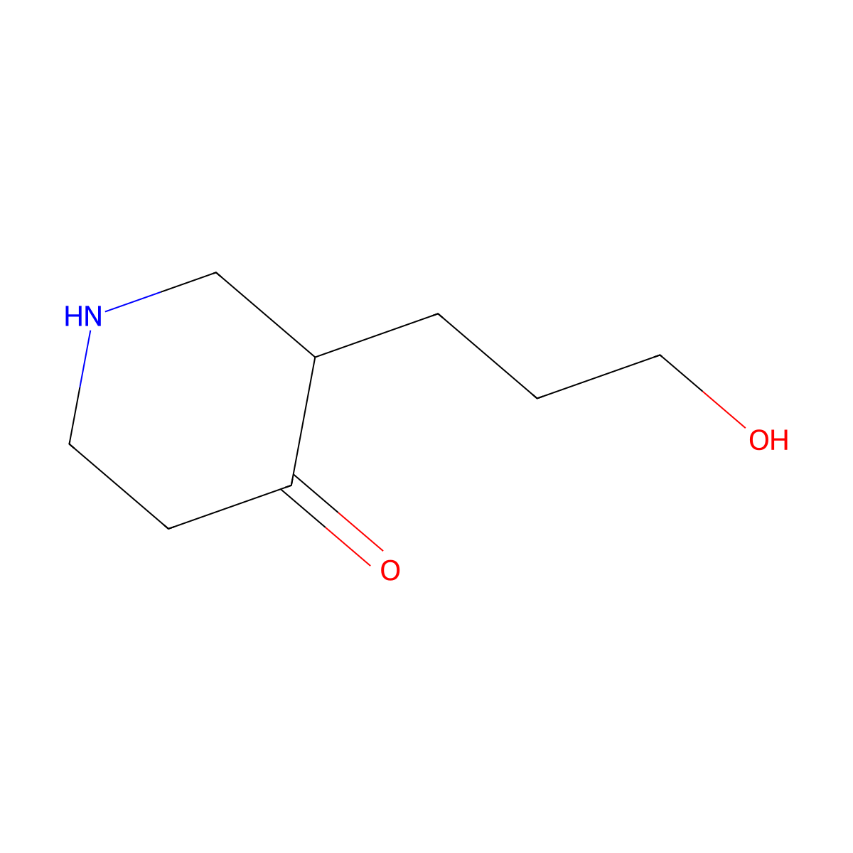 3-(3-Hydroxypropyl)piperidin-4-one molecular structure, CAS 1603195-36-3