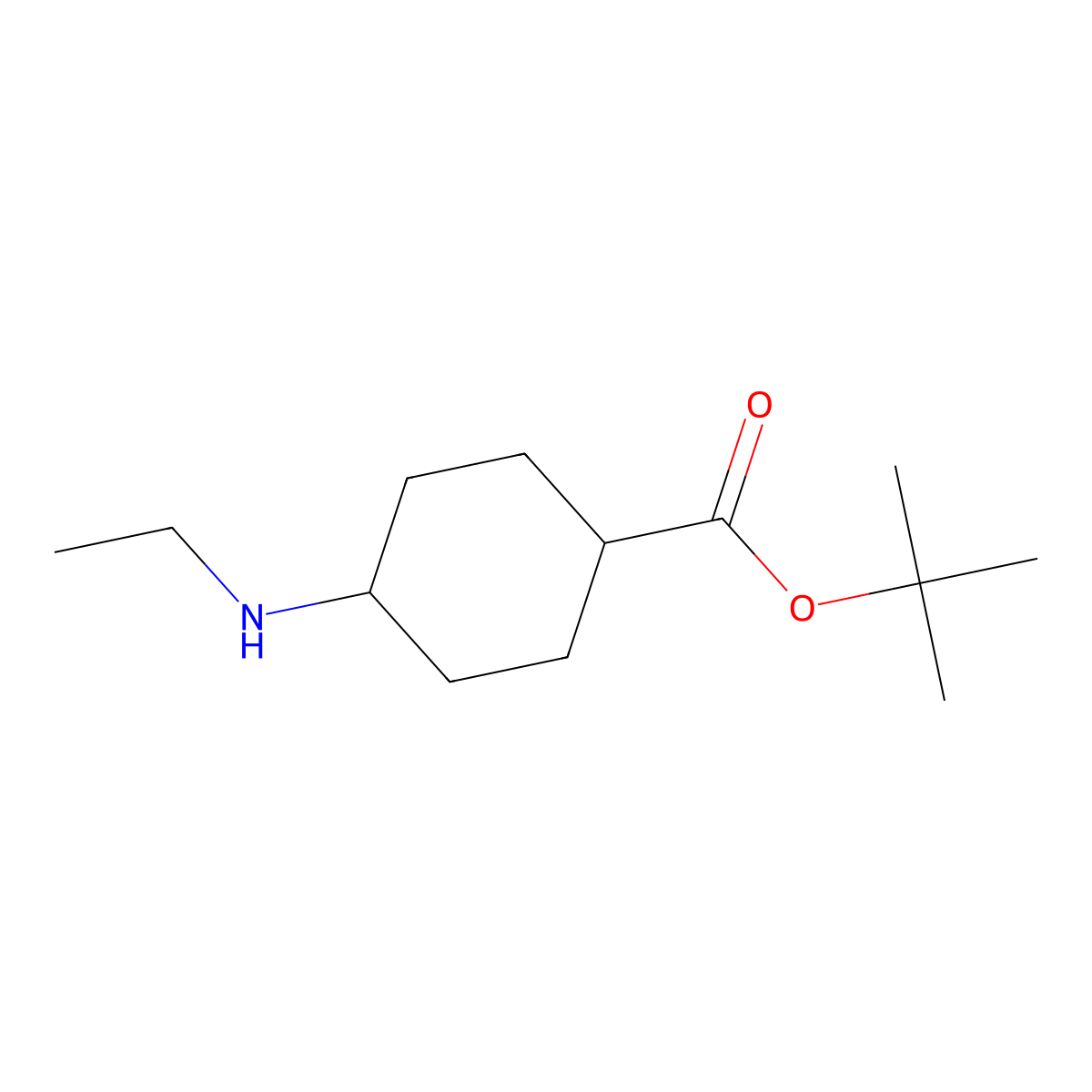 Tert-butyl 4-(ethylamino)cyclohexane-1-carboxylate molecular structure, CAS 1603195-75-0