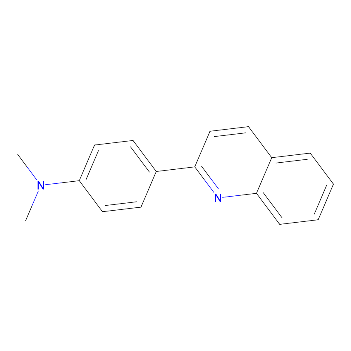 2-(p-Dimethylaminophenyl)quinoline molecular structure, CAS 16032-41-0