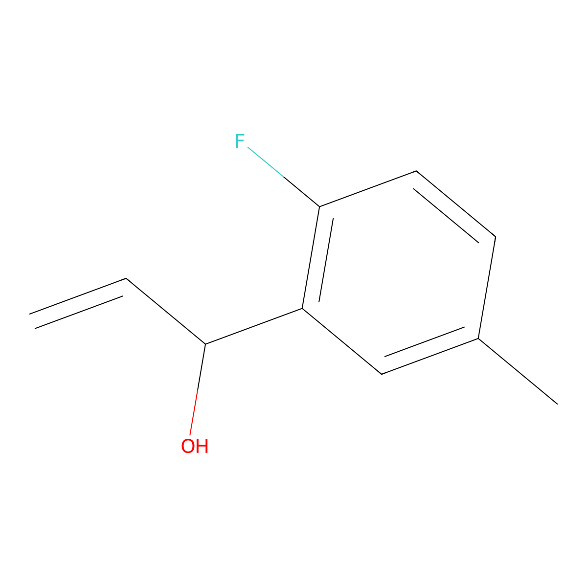 1-(2-Fluoro-5-methylphenyl)prop-2-en-1-ol molecular structure, CAS 1603204-57-4