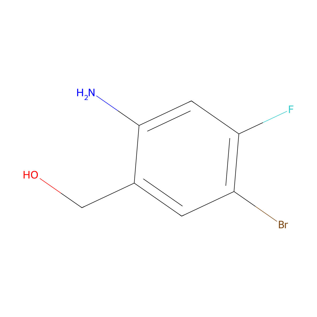 (2-Amino-5-bromo-4-fluorophenyl)methanol molecular structure, CAS 1603209-47-7