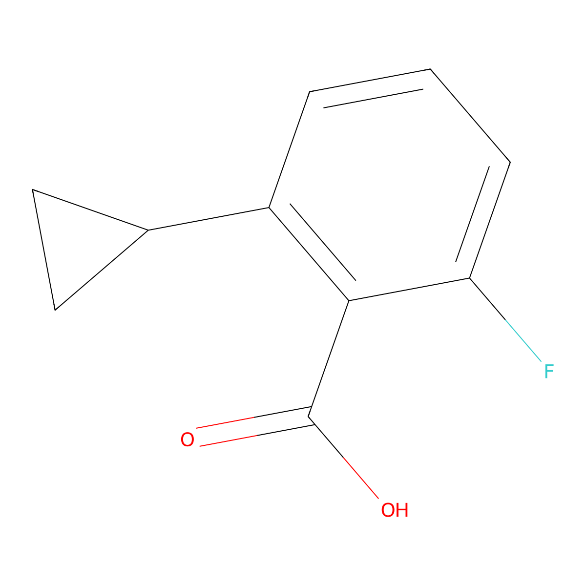 2-Cyclopropyl-6-fluorobenzoic acid molecular structure, CAS 1603213-26-8
