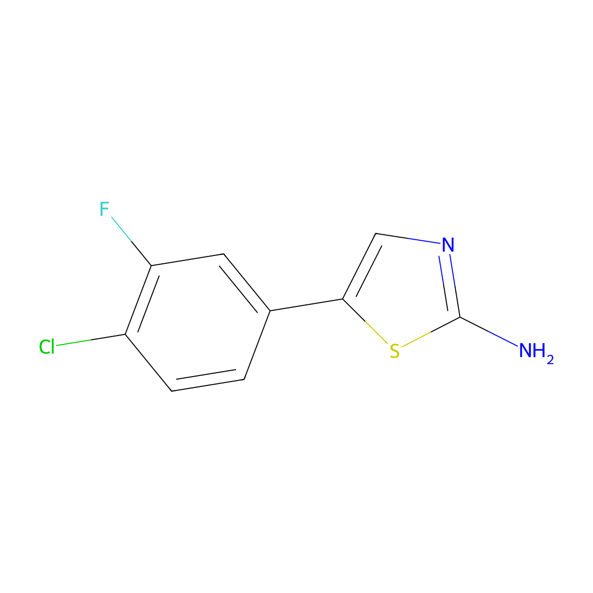 5-(4-Chloro-3-fluorophenyl)thiazol-2-amine molecular structure, CAS 1603213-71-3