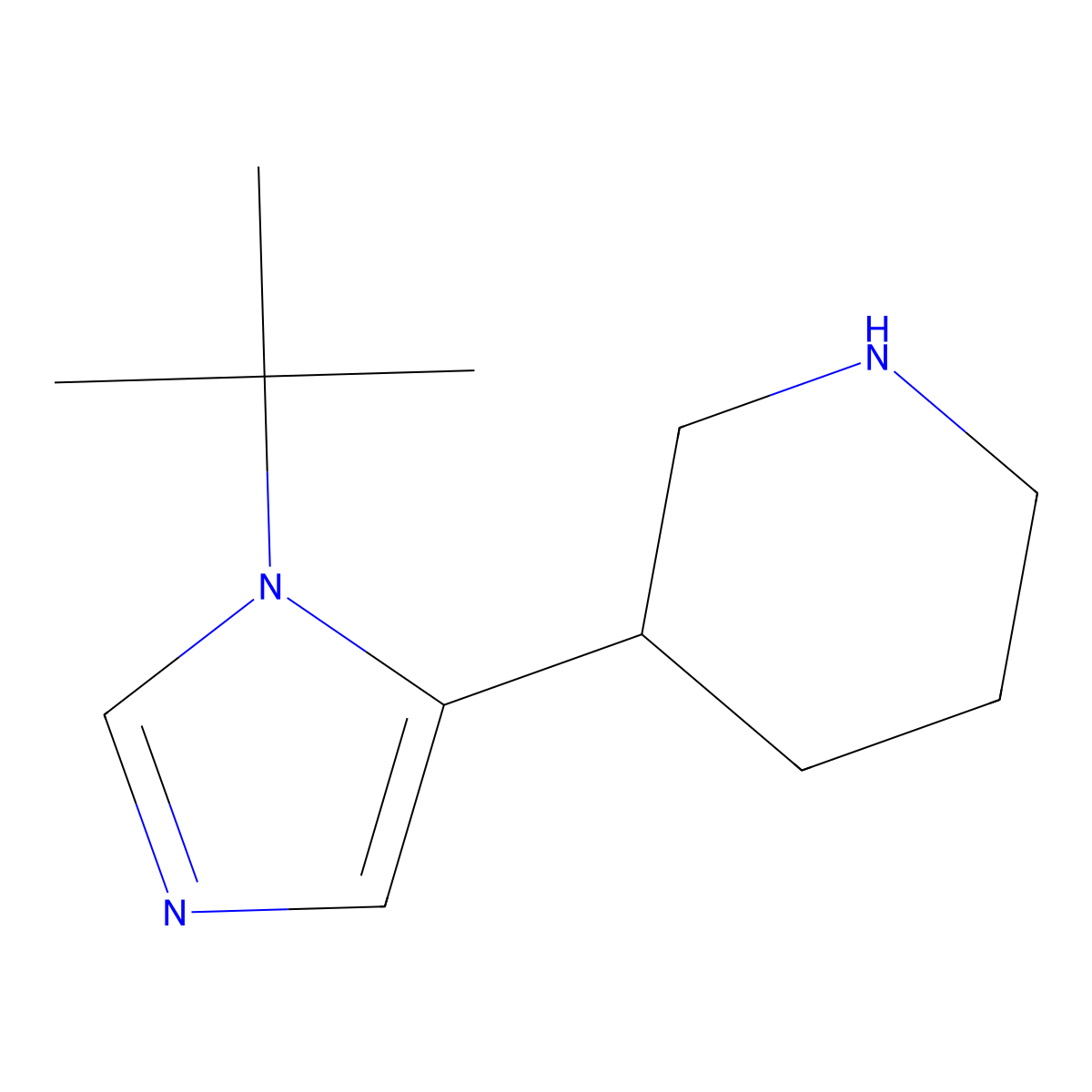 3-(1-tert-butyl-1H-imidazol-5-yl)piperidine molecular structure, CAS 1603236-39-0