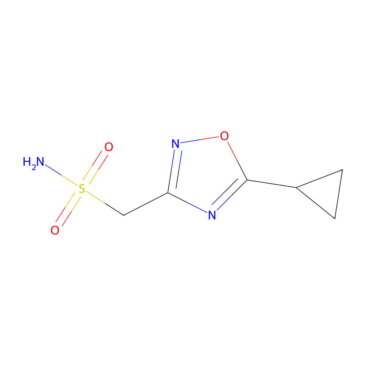 (5-Cyclopropyl-1,2,4-oxadiazol-3-yl)methanesulfonamide molecular structure, CAS 1603237-46-2