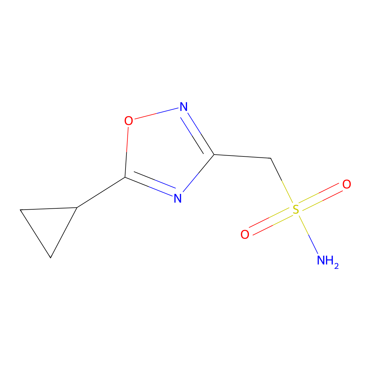 (5-Cyclopropyl-1,2,4-oxadiazol-3-yl)methanesulfonamide molecular structure, CAS 1603237-46-2