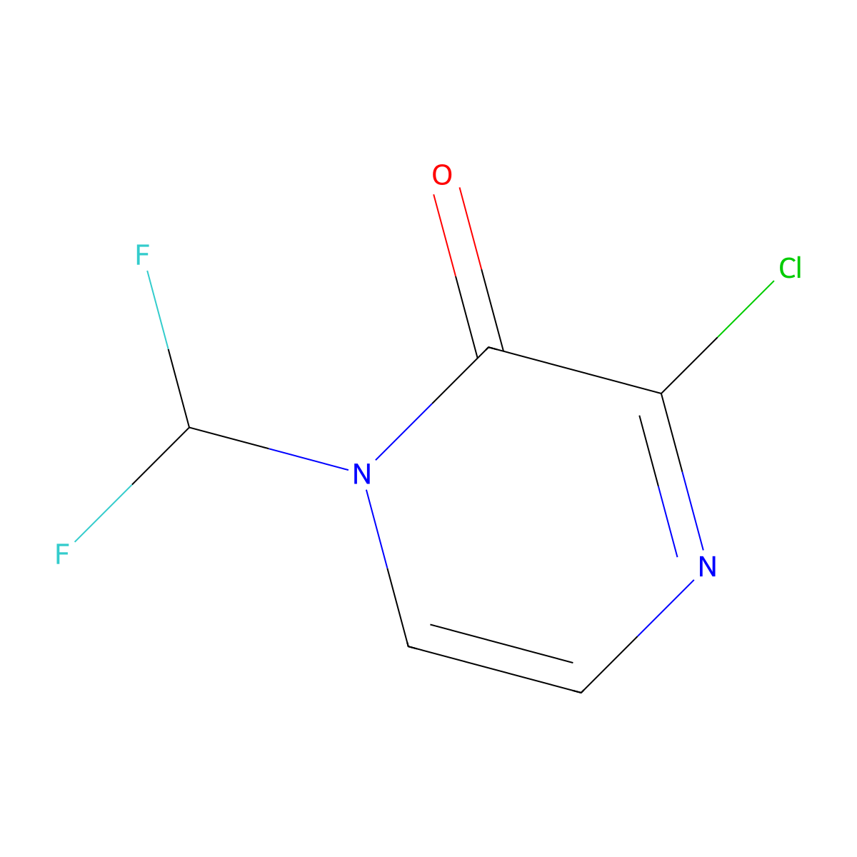 3-Chloro-1-(difluoromethyl)-1,2-dihydropyrazin-2-one molecular structure, CAS 1603237-94-0