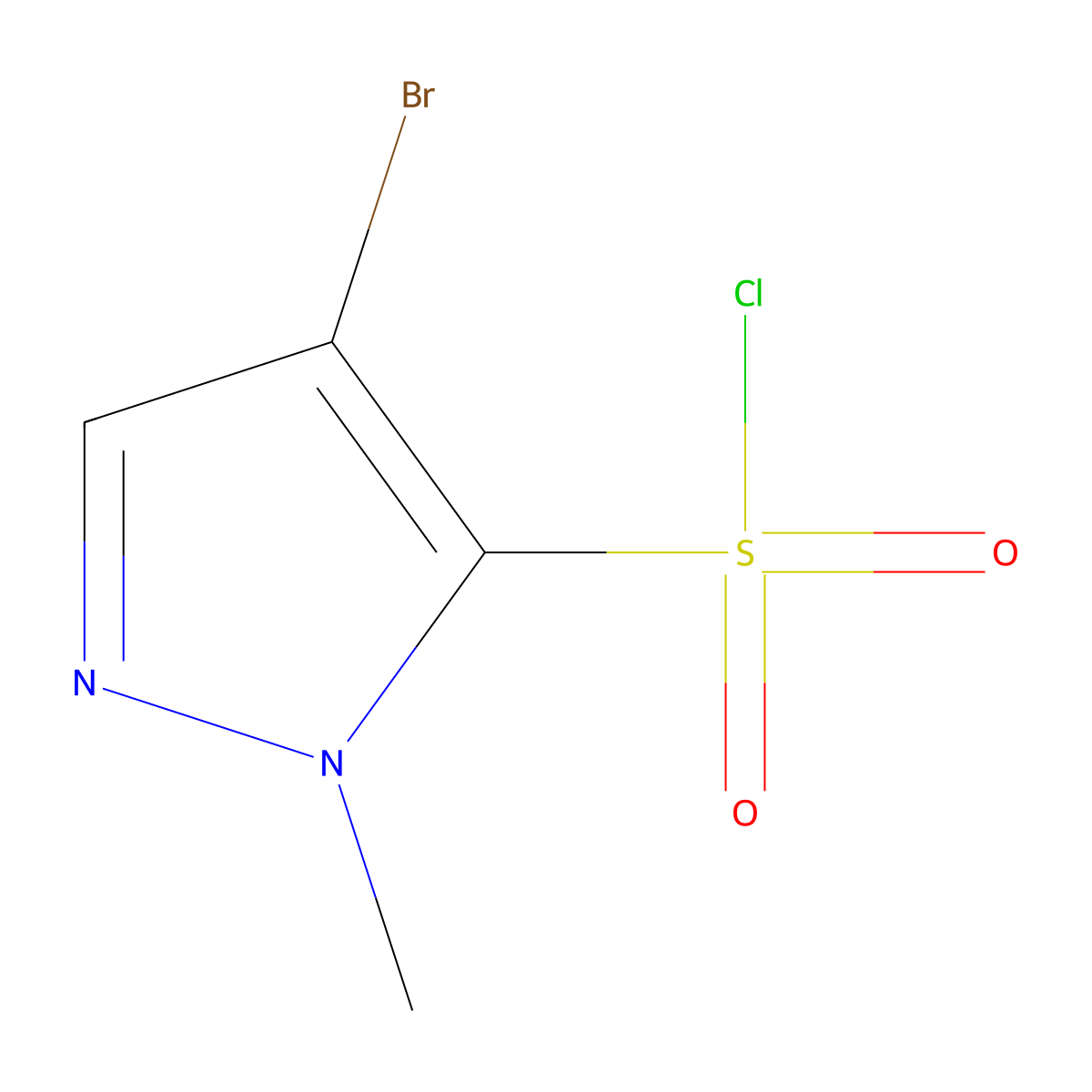 4-bromo-1-methyl-1H-pyrazole-5-sulfonyl chloride molecular structure, CAS 1603244-22-9