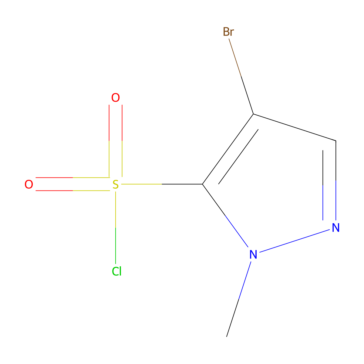 4-bromo-1-methyl-1H-pyrazole-5-sulfonyl chloride molecular structure, CAS 1603244-22-9