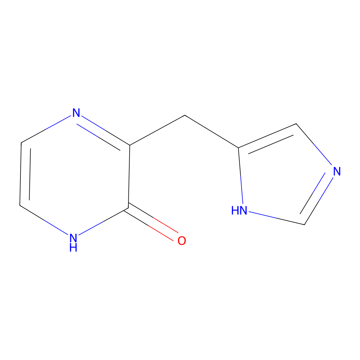 3-(1H-Imidazol-4-ylmethyl)-1,2-dihydropyrazin-2-one molecular structure, CAS 1603249-14-4