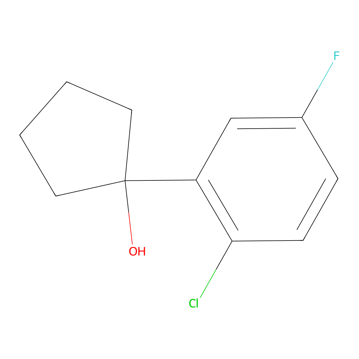 1-(2-Chloro-5-fluorophenyl)cyclopentanol molecular structure, CAS 1603252-17-0