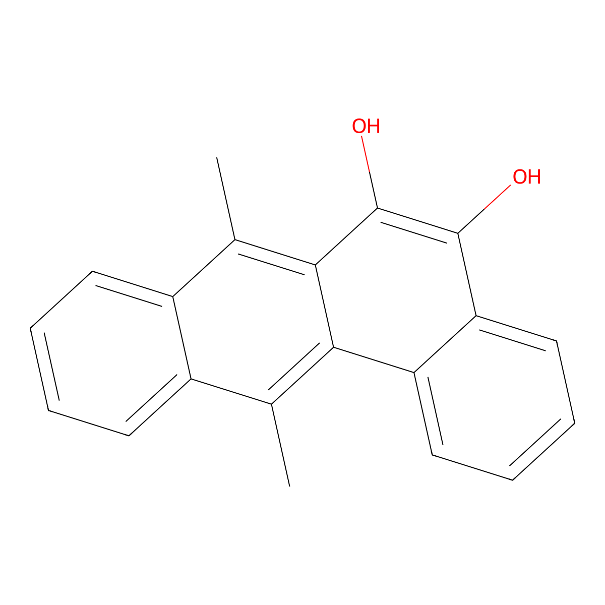 Benz(a)anthracene, 5,6-dihydroxy-7,12-dimethyl- molecular structure, CAS 16033-60-6
