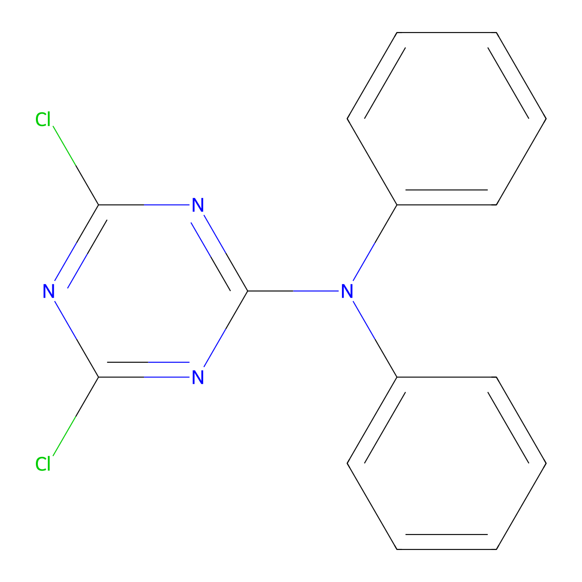 4,6-dichloro-N,N-diphenyl-1,3,5-triazin-2-amine molecular structure, CAS 16033-74-2