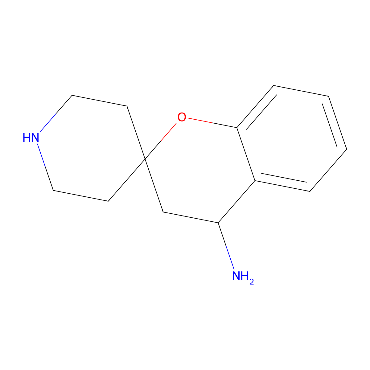3,4-Dihydrospiro[1-benzopyran-2,4'-piperidine]-4-amine molecular structure, CAS 1603300-00-0