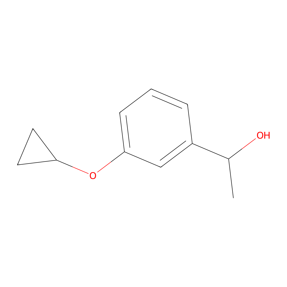 3-(Cyclopropyloxy)-|A-methylbenzenemethanol molecular structure, CAS 1603311-64-3
