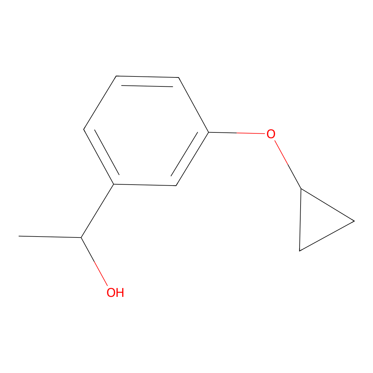 3-(Cyclopropyloxy)-|A-methylbenzenemethanol molecular structure, CAS 1603311-64-3