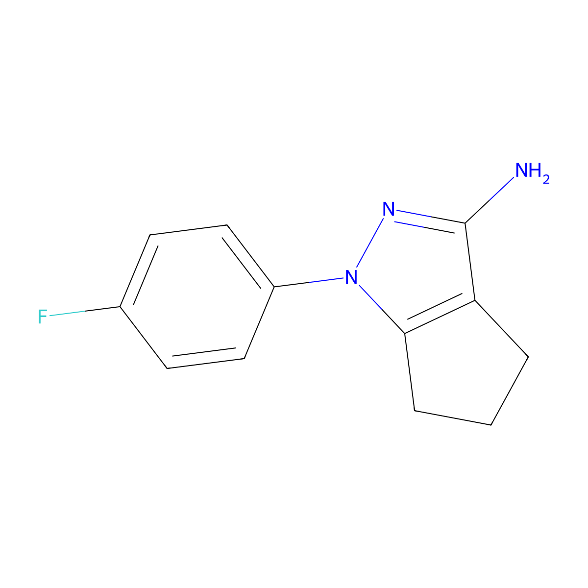 1-(4-fluorophenyl)-1H,4H,5H,6H-cyclopenta[c]pyrazol-3-amine molecular structure, CAS 1603321-17-0