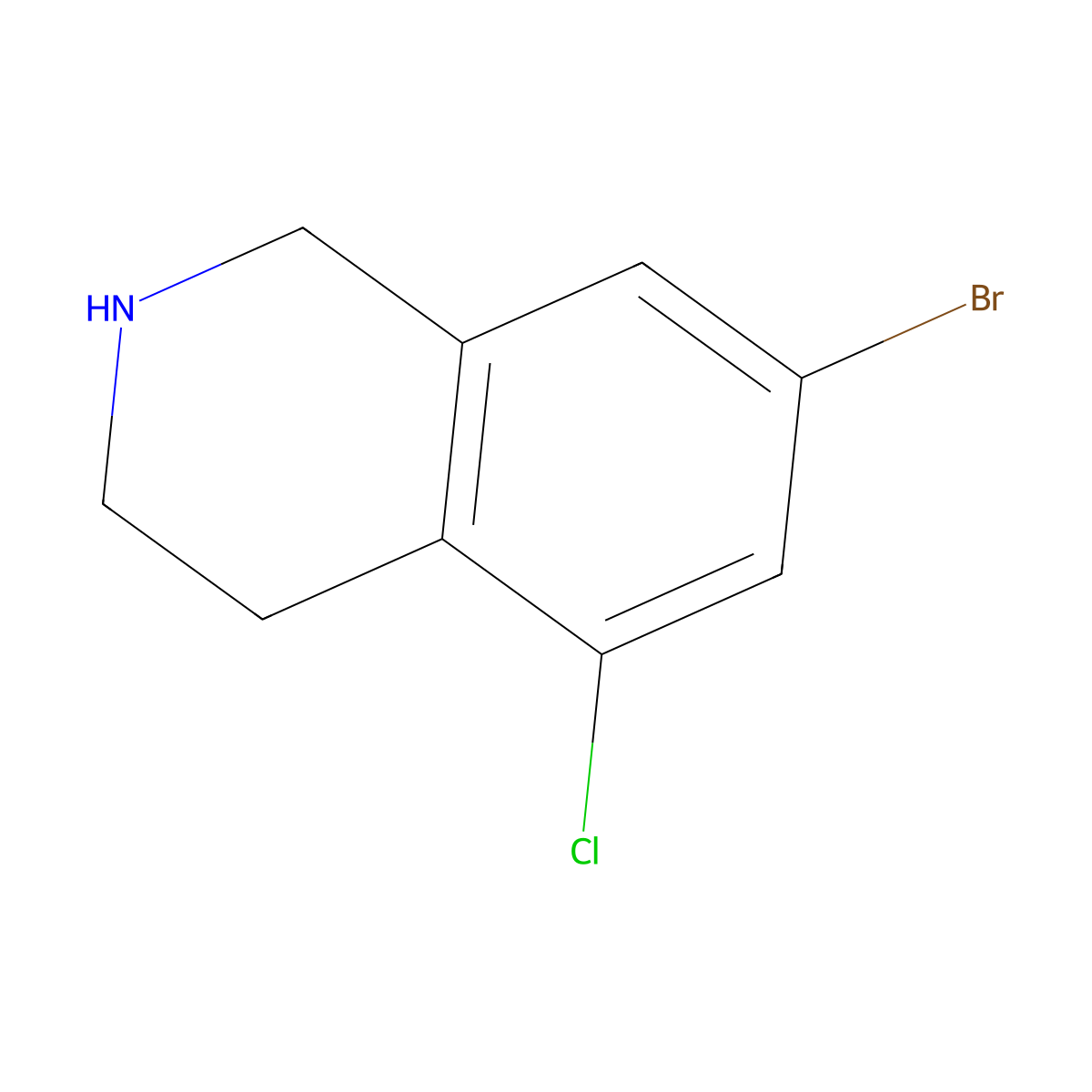 7-Bromo-5-chloro-1,2,3,4-tetrahydroisoquinoline molecular structure, CAS 1603324-66-8