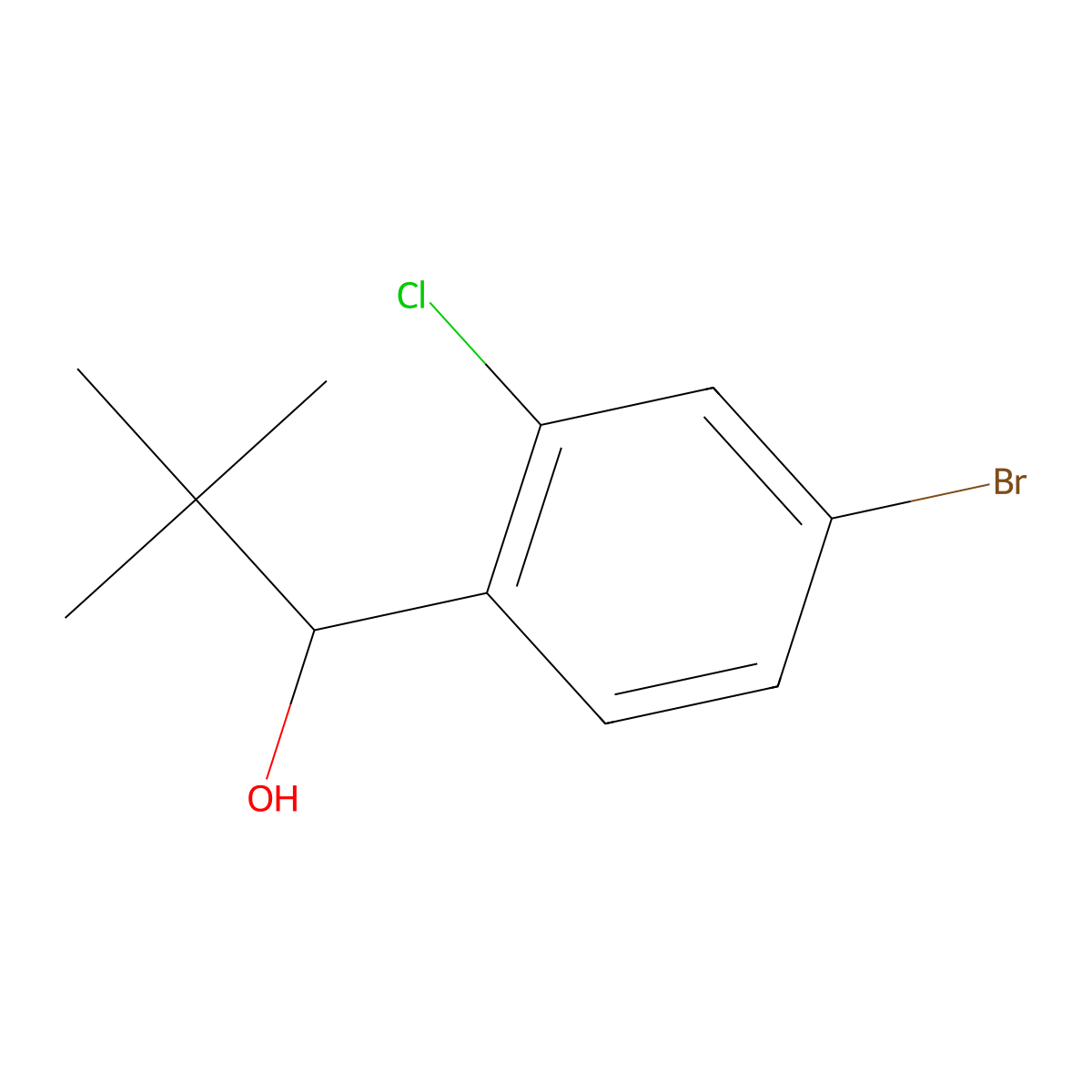 4-Bromo-2-chloro-alpha-(1,1-dimethylethyl)benZenemethanol molecular structure, CAS 1603328-73-9