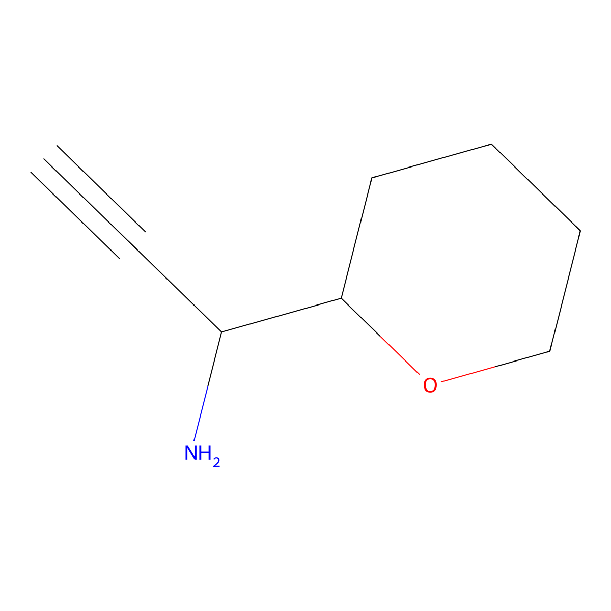 1-(Oxan-2-yl)prop-2-yn-1-amine molecular structure, CAS 1603354-85-3
