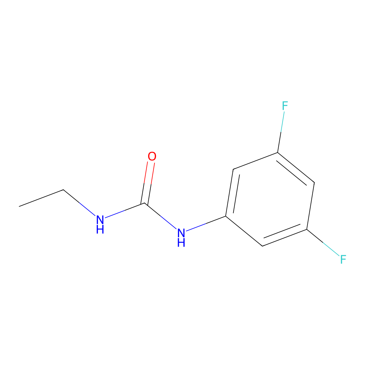 1-(3,5-Difluorophenyl)-3-ethylurea molecular structure, CAS 1603358-53-7
