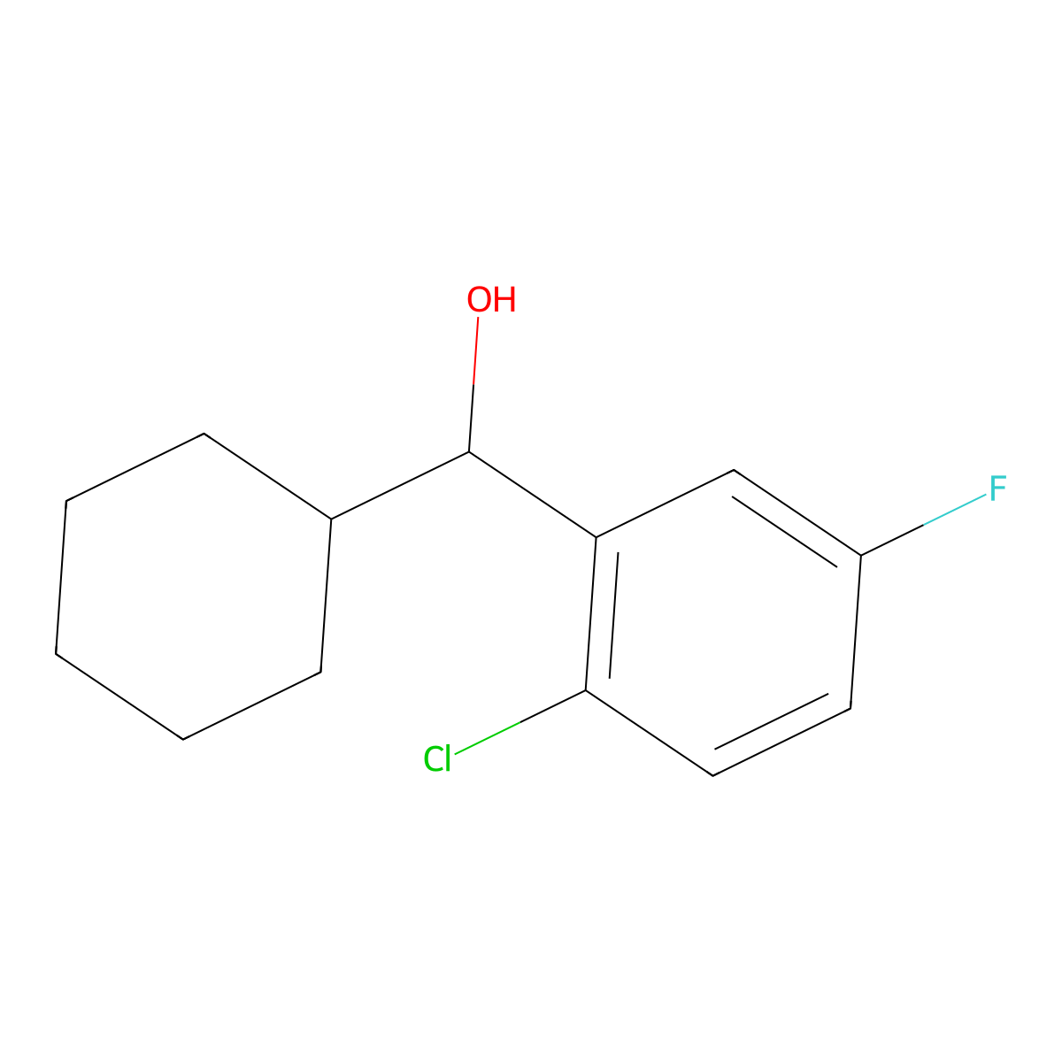 2-Chloro-alpha-cyclohexyl-5-fluorobenZenemethanol molecular structure, CAS 1603364-72-2