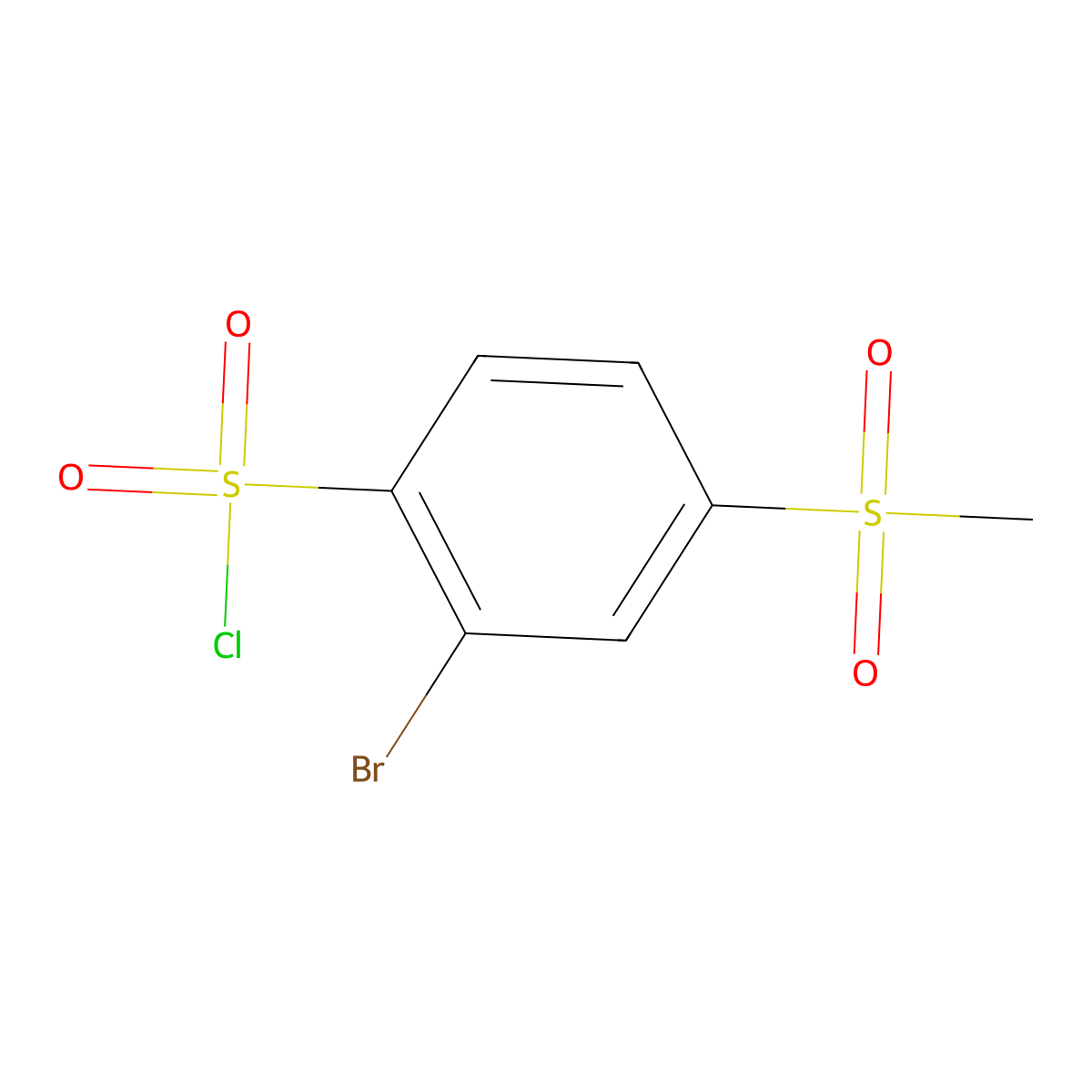 2-Bromo-4-methanesulfonylbenzene-1-sulfonyl chloride molecular structure, CAS 1603381-94-7