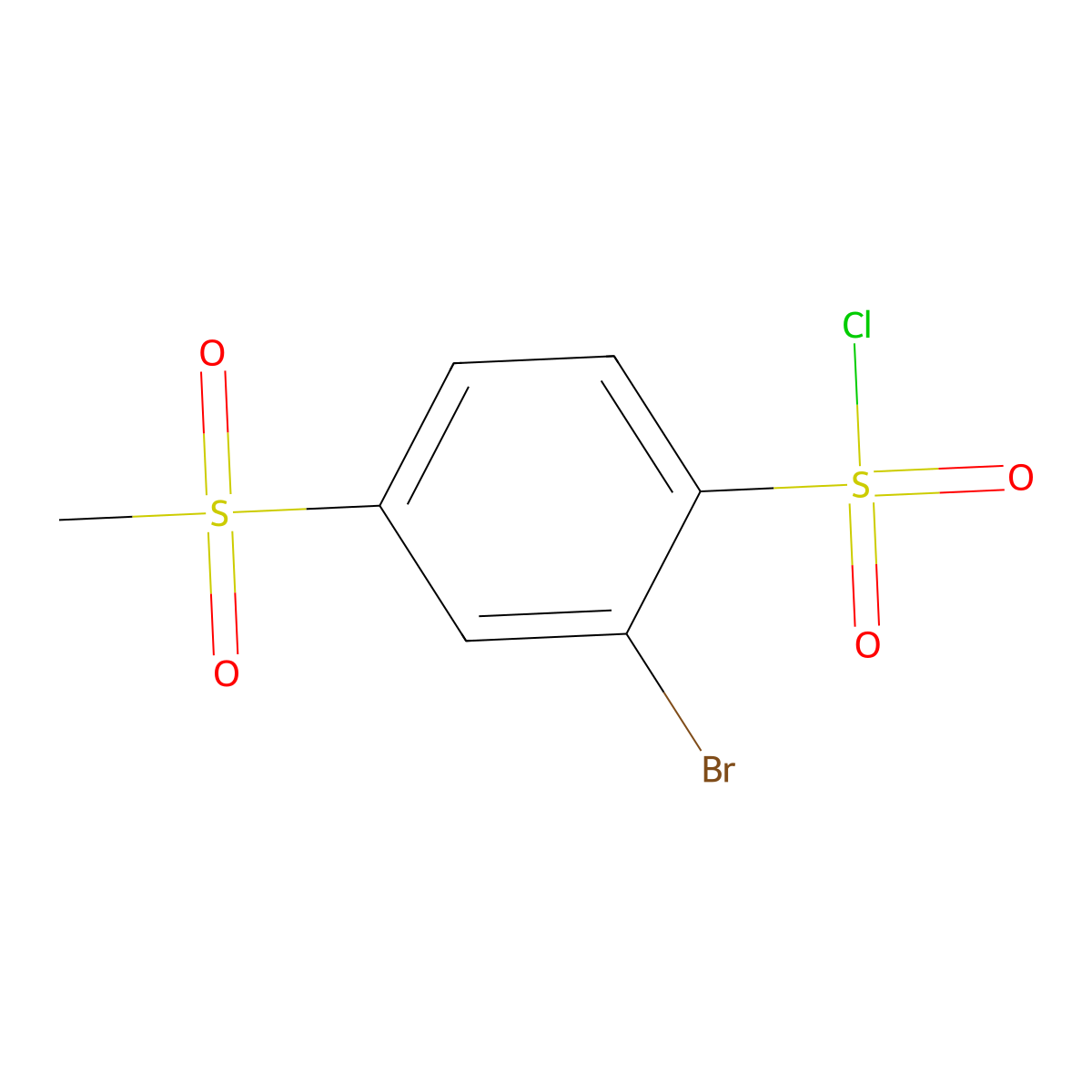 2-Bromo-4-methanesulfonylbenzene-1-sulfonyl chloride molecular structure, CAS 1603381-94-7