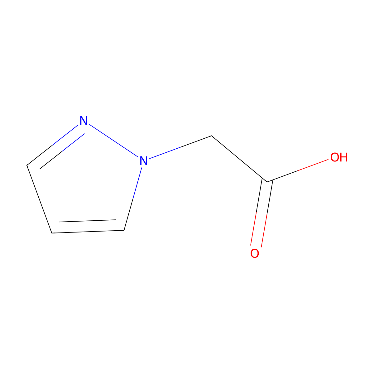 1H-Pyrazol-1-ylacetic acid molecular structure, CAS 16034-48-3