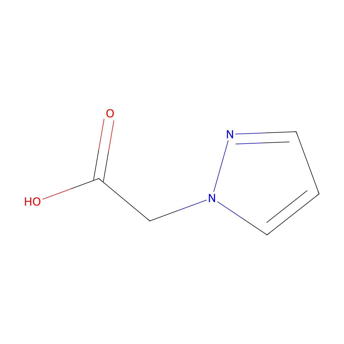 1H-Pyrazol-1-ylacetic acid molecular structure, CAS 16034-48-3