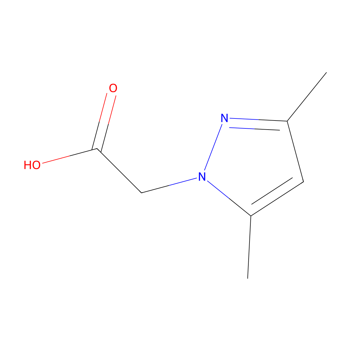 (3,5-Dimethyl-1H-pyrazol-1-yl)acetic acid molecular structure, CAS 16034-49-4
