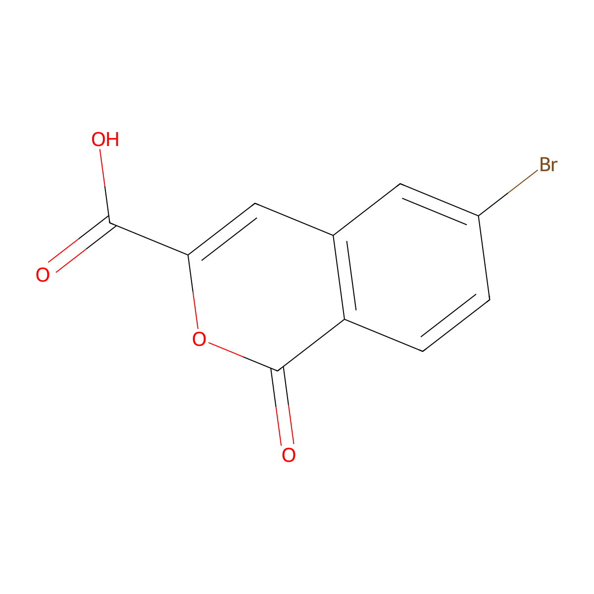 6-Bromo-1-oxo-1H-isochromene-3-carboxylic acid molecular structure, CAS 1603411-81-9