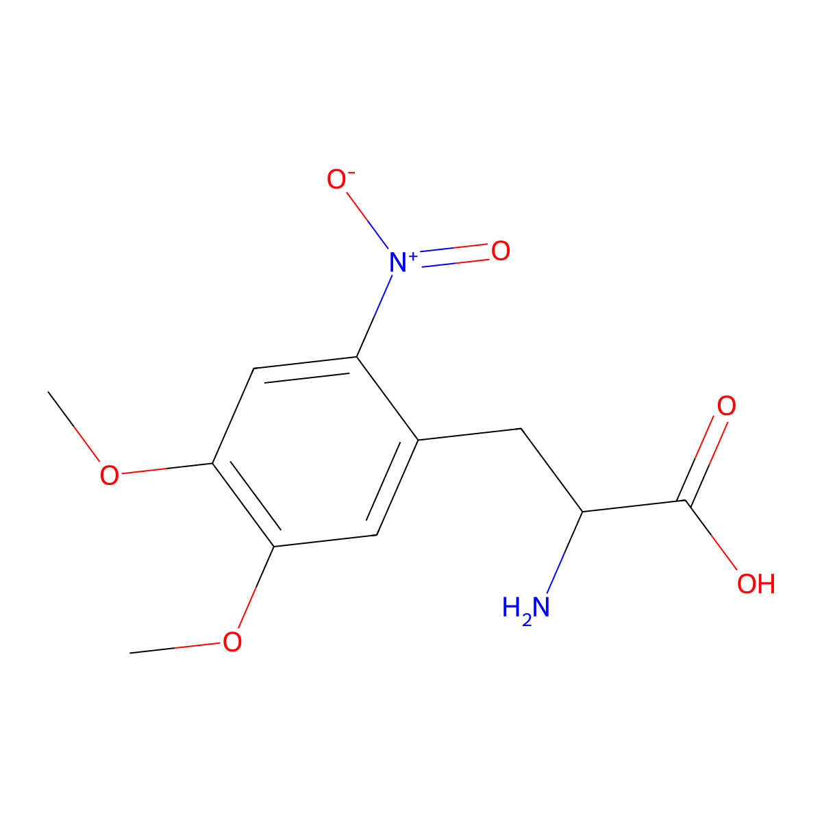 4,5-Dimethoxy-2-nitro-DL-phenylalanine molecular structure, CAS 160342-61-0