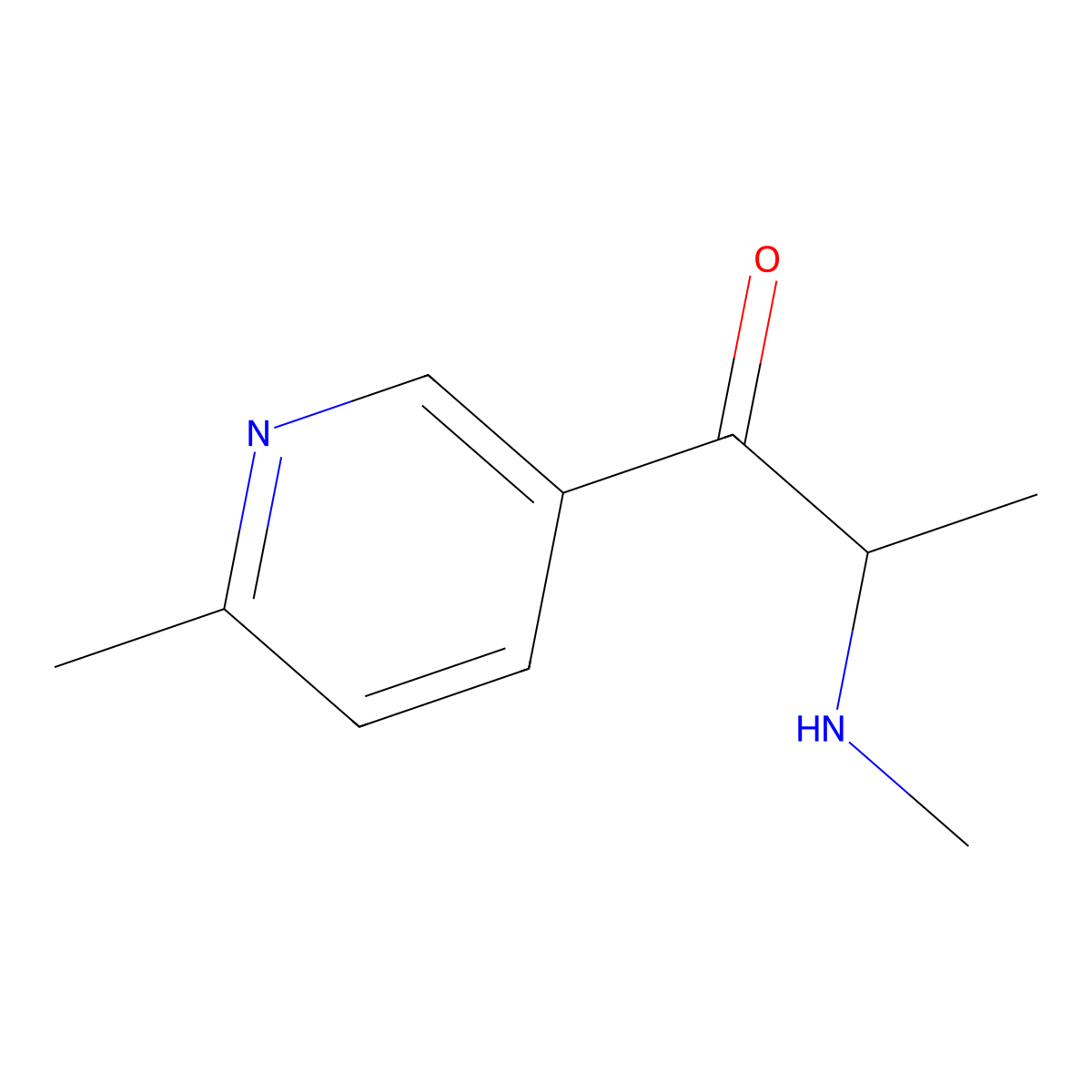 2-(Methylamino)-1-(6-methylpyridin-3-yl)propan-1-one molecular structure, CAS 1603420-62-7