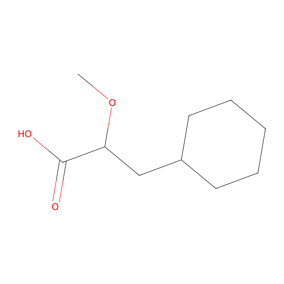 3-Cyclohexyl-2-methoxypropanoic acid molecular structure, CAS 1603431-09-9