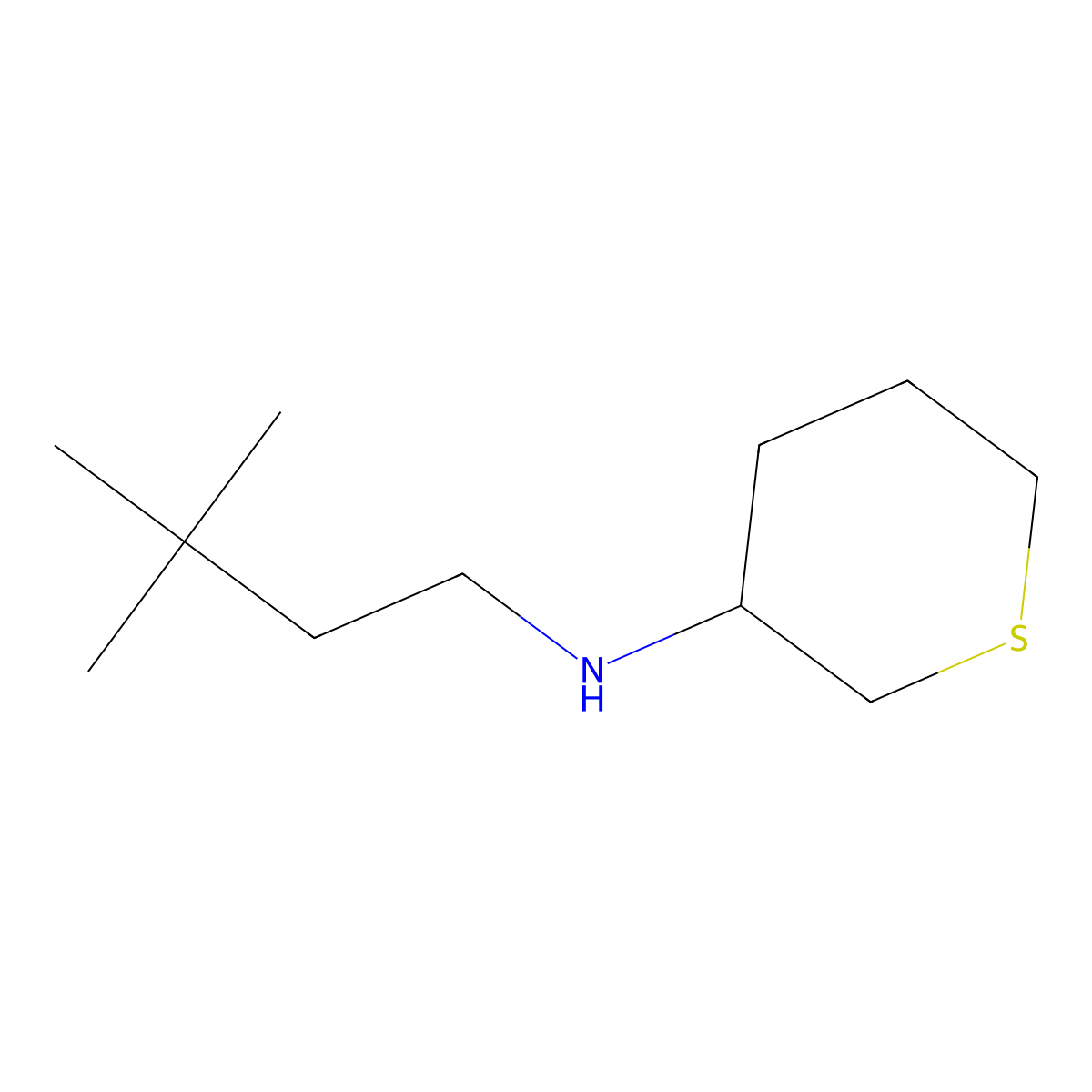 N-(3,3-Dimethylbutyl)tetrahydro-2H-thiopyran-3-amine molecular structure, CAS 1603457-48-2