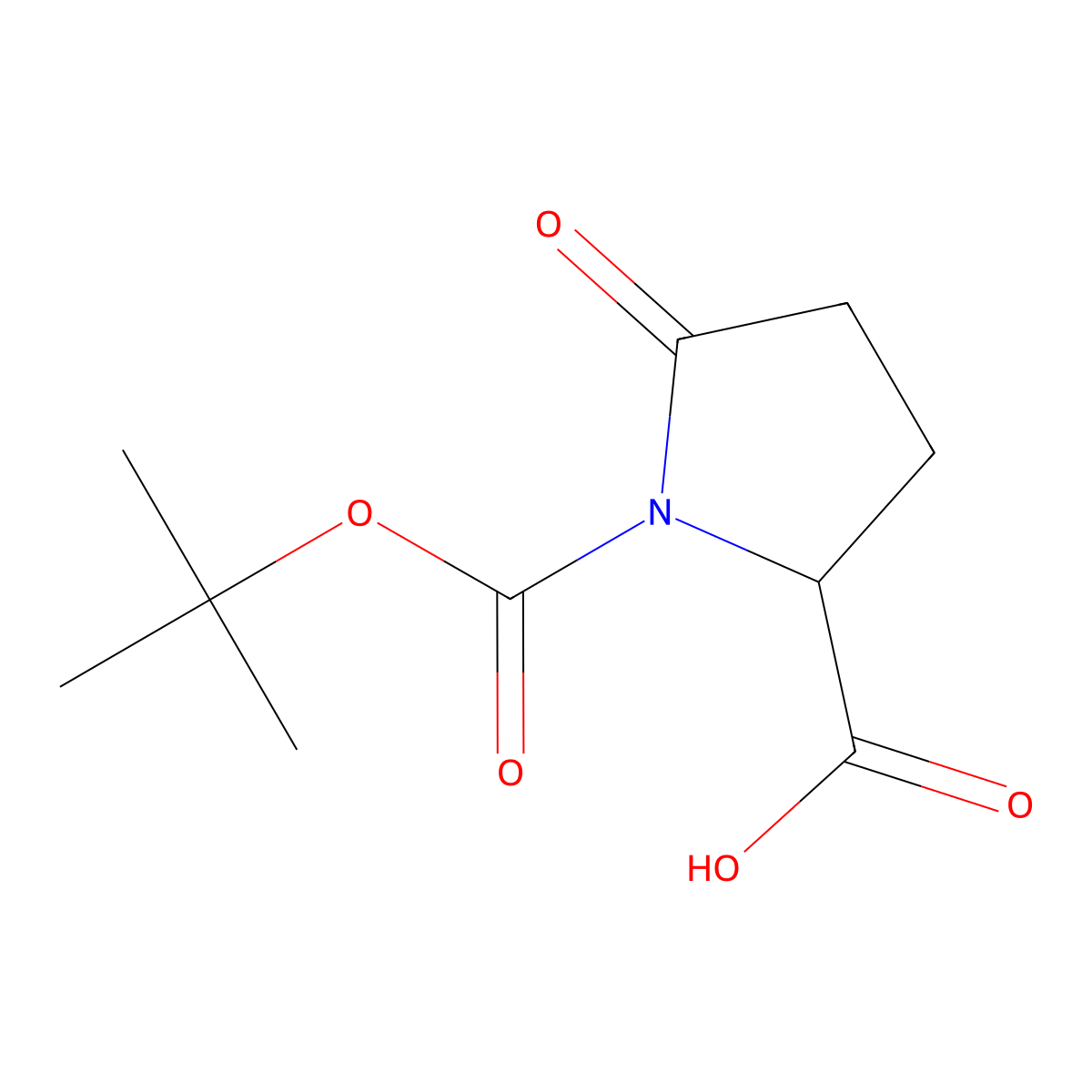 (R)-Boc-5-oxopyrrolidine-2-carboxylic acid molecular structure, CAS 160347-90-0
