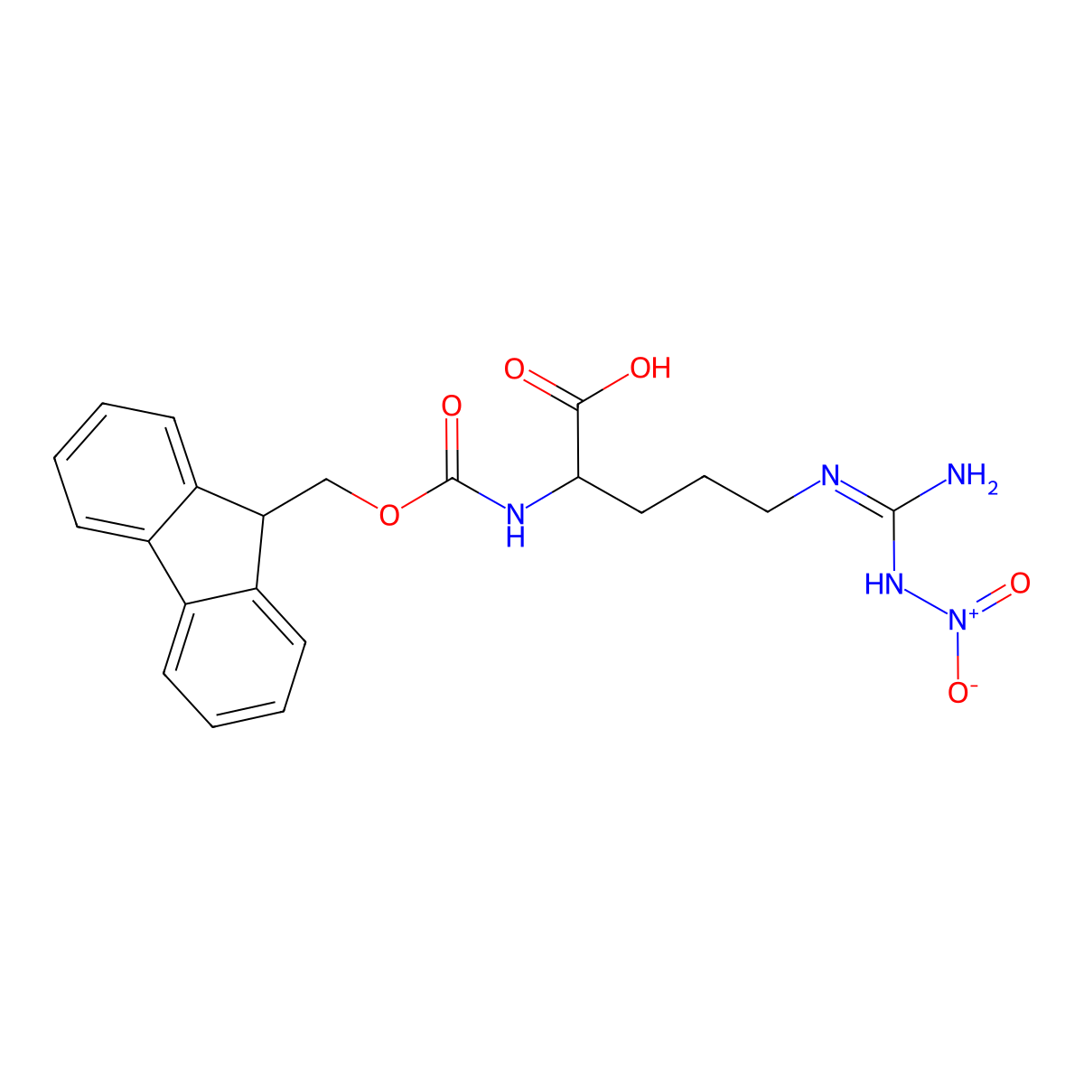 Fmoc-D-Arg(NO2)-OH molecular structure, CAS 160347-94-4