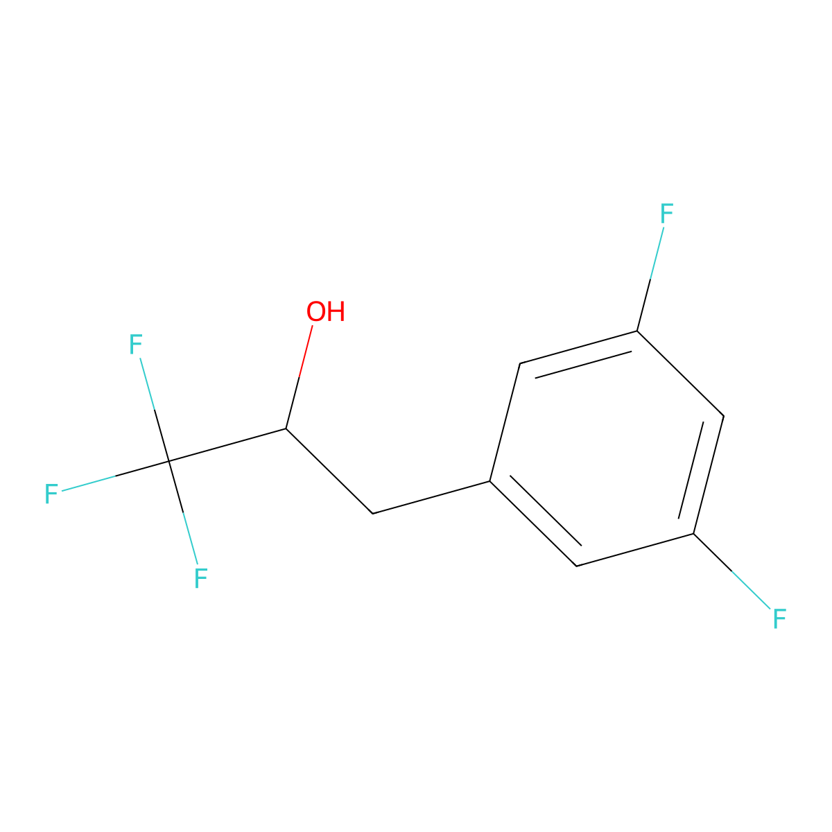 3-(3,5-Difluorophenyl)-1,1,1-trifluoropropan-2-ol molecular structure, CAS 1603473-47-7
