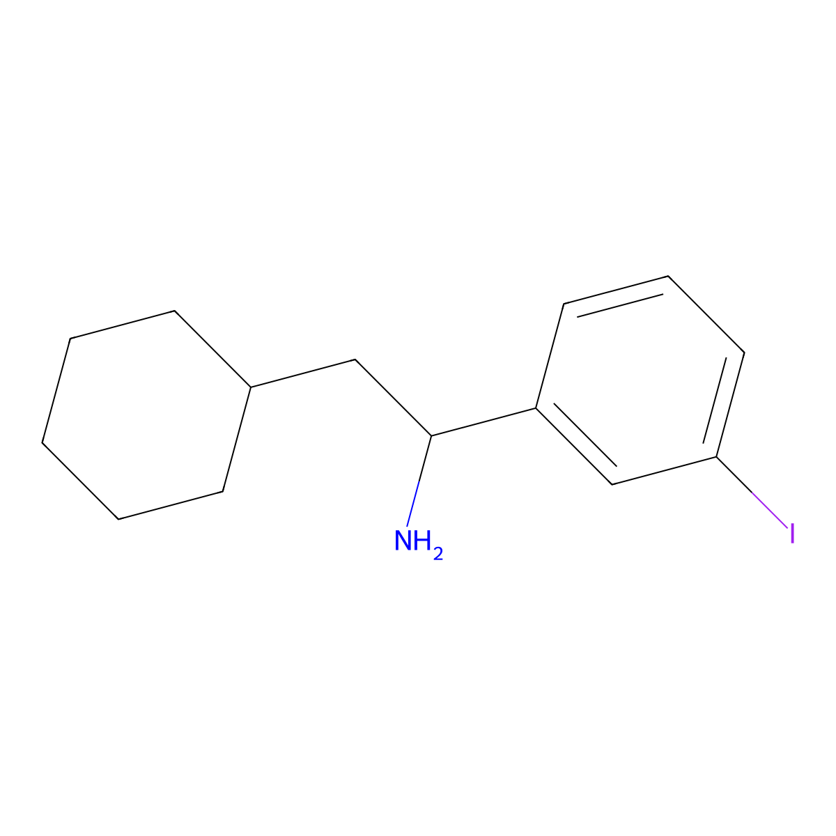 2-Cyclohexyl-1-(3-iodophenyl)ethan-1-amine molecular structure, CAS 1603481-12-4